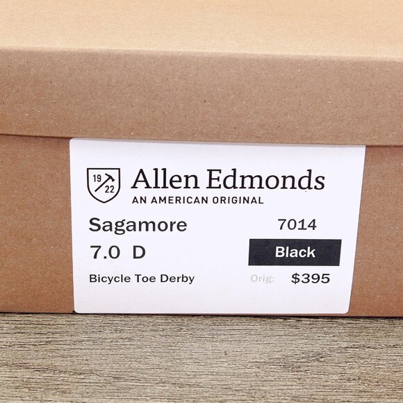 Allen Edmonds SAGAMORE Bicycle Toe Derby 7 D Black * add $15 new Trees main image 10